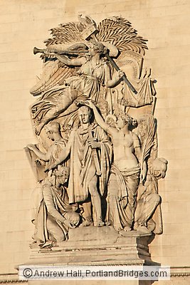 Figure on side of Arc de Triomphe