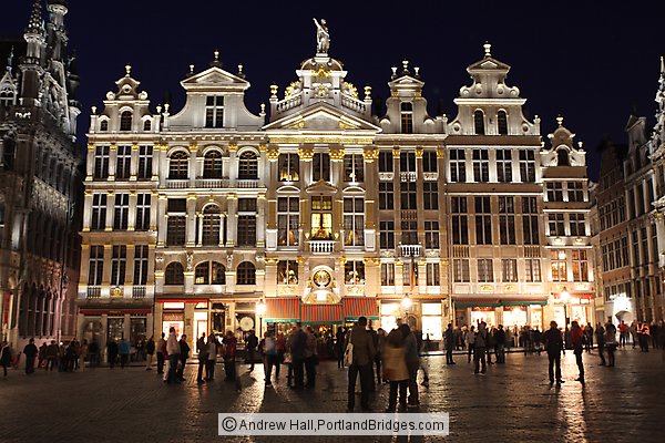 Guild Hall at Night, Grand Place, Brussels