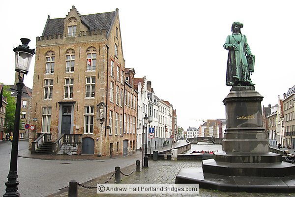 Jan Van Eyck Statue, Old Toll House, Brugge