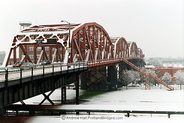 Broadway Bridge in the Snow (Portland, Oregon)