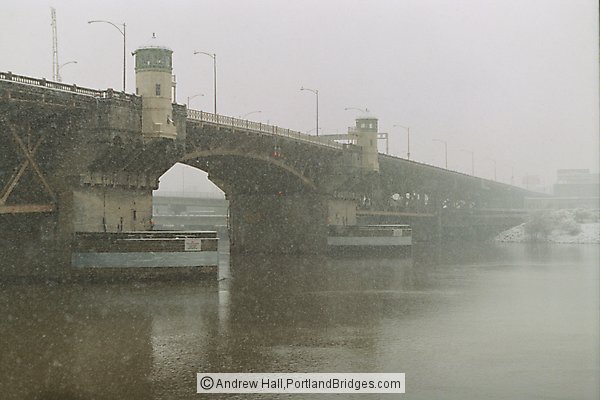 Burnside Bridge, Snowy Day (Portland, Oregon)