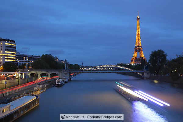 Eiffel Tower, La Seine, at Dusk