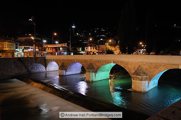 eher-Ćehaja Bridge at Night, Sarajevo
