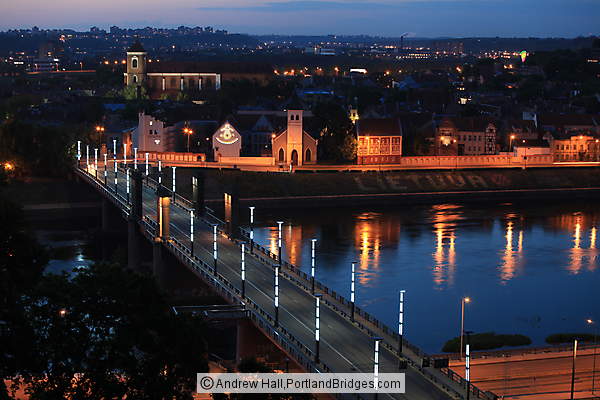 Vytautas the Great Bridge, Kaunas, Lithuania, Dusk