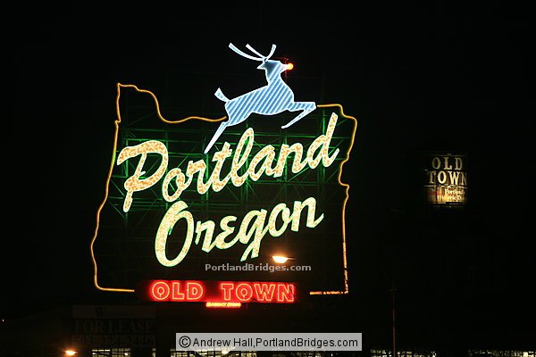 Portland, Oregon Sign, Dusk
