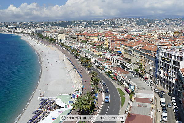 View down in beach, Nice, France