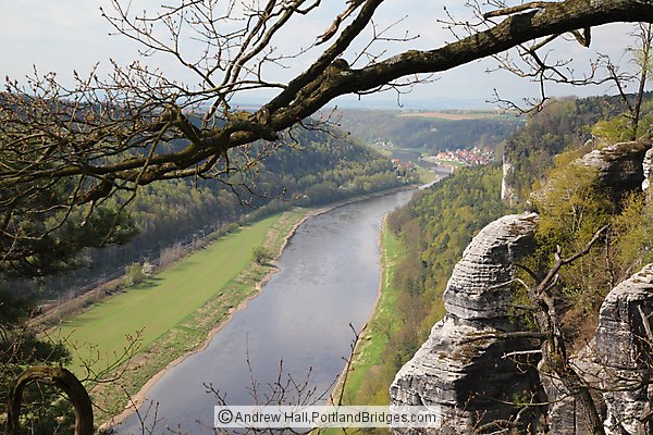 Elbe River view from Saxon Switzerland National Park