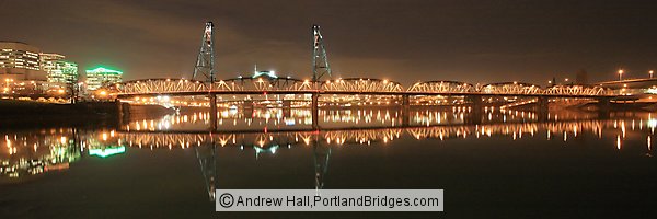 Hawthorne Bridge, Night, Panoramic (Portland, Oregon)
