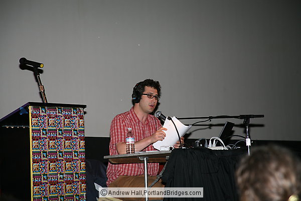 Sam Seder of Air America Radio's The Majority Report at the Bagdad Theatre in Portland, Oregon