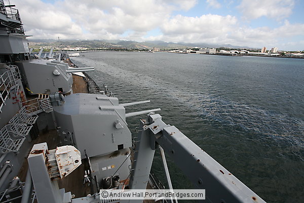 Pearl Harbor: USS Missouri with Oil Slick from USS Arizona
