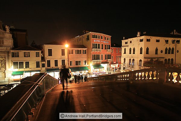 Bridge over Grand Canal, Venice, Night