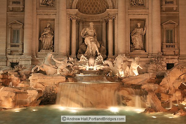 Trevi Fountain at Night, Rome