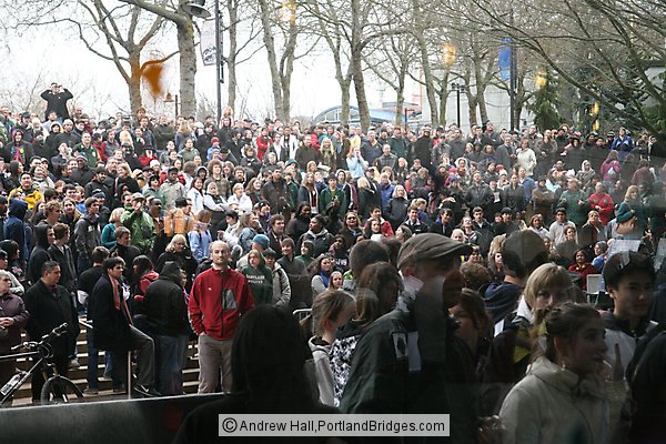 Barack Obama Rally, Seattle:  People who couldn't get in