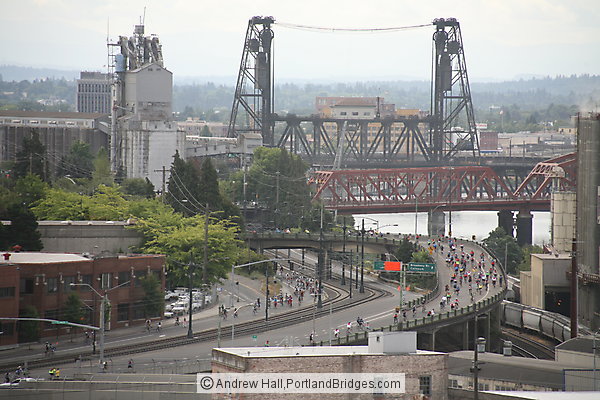 Cyclists, Bridge Pedal 2008, Broadway and Steel Bridges (Portland, Oregon)