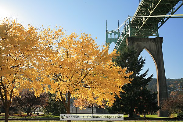 St. Johns Bridge, Fall Leaves (Portland, Oregon)