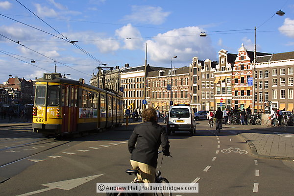 Tram, Cyclist, Amsterdam
