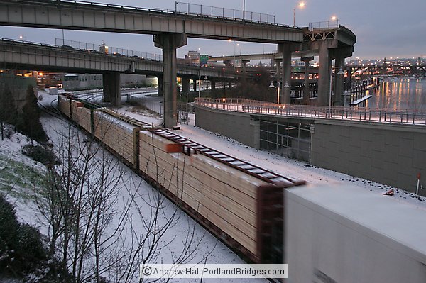 Freight Trains, Portland, in the Snow