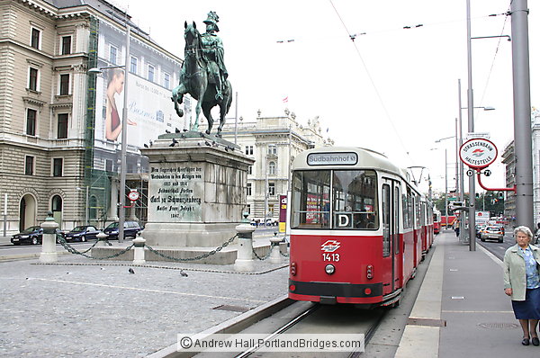 Vienna - Statue and Streetcar