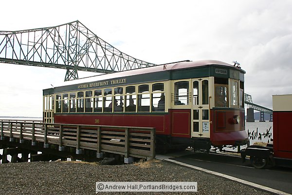 Astoria, Oregon Trolley with Astoria-Megler Bridge
