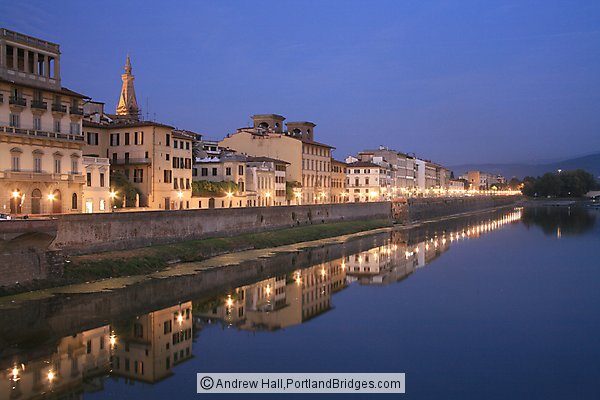 Arno river reflections, Florence, Italy