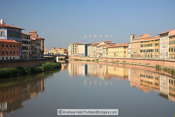 Arno River Buildings, Reflections, Pisa