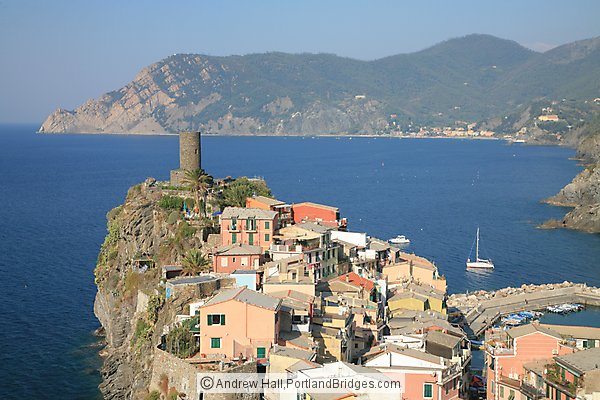Vernazza, Cinque Terre, Italy, View of the Sea, Lighthouse