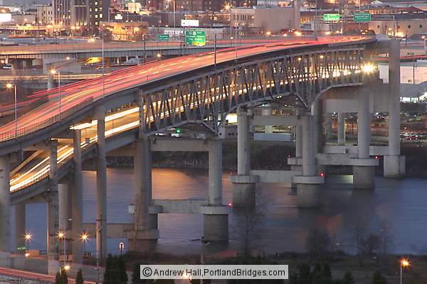 Marquam Bridge, Dusk, Car Lights (Portland, Oregon)