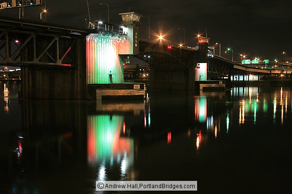 Morrison Bridge, Willamette River Reflections, Dusk (Portland, Oregon)