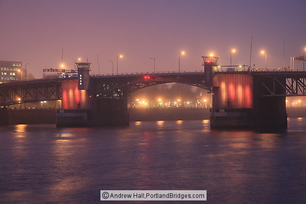 Morrison Bridge, Daybreak, Fog (Portland, OR)