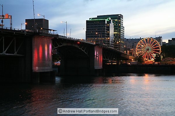 Morrison Bridge and Rose Festival Ferris Wheel, 2010 (Portland, OR)