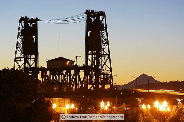 Steel Bridge, Mt. Hood, Daybreak (Portland, Oregon)
