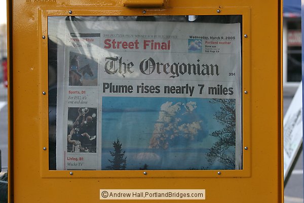 Mt. Saint Helens Eruption Front Page, Oregonian Newspaper (Portland, Oregon)