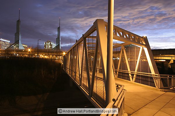 Portland Eastbank Esplanade Bridge, Oregon Convention Center, Daybreak
