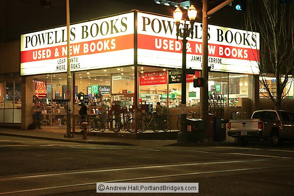 Powell's Books at Night, Portland