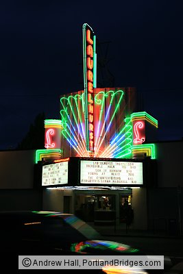 Laurelhurst Theater, Portland, Oregon, Night