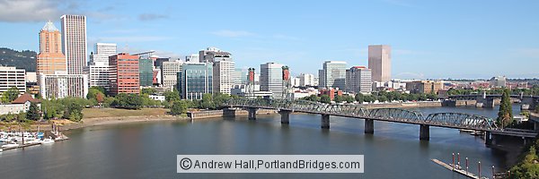Portland Panoramic, Hawthorne Bridge, from Marquam Bridge