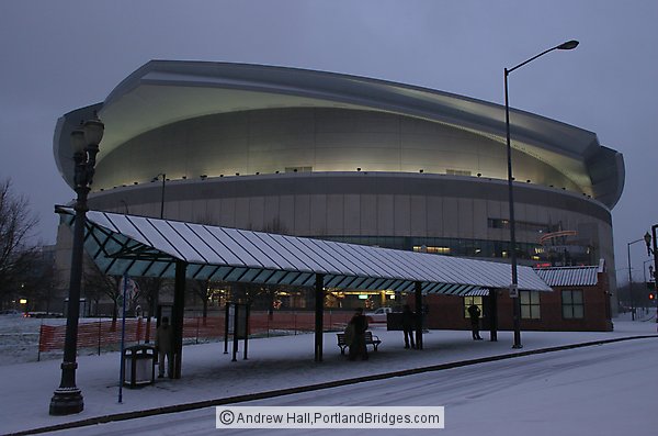 Rose Garden Arena, in the Snow (Portland, Oregon)
