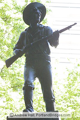 War Memorial, statue top, downtown Portland, Oregon
