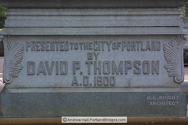 Thompson Elk Statue inscription,  Downtown Portland