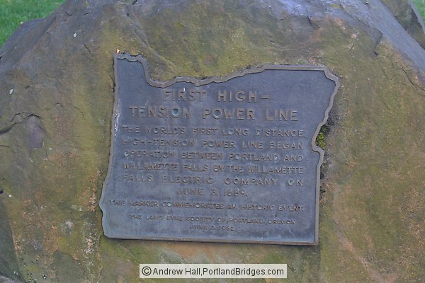 High-tension Power Line Commemorative Plaque, Portland, Oregon