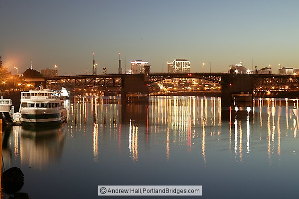 Willamette River, Morrison Bridge, Reflection, Daybreak (Portland, Oregon)