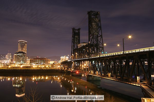 Steel Bridge, Willamette River Reflections, Dusk, River Reflections (Portland, Oregon)