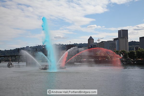 Portland Fireboat, Blue and Red Streams