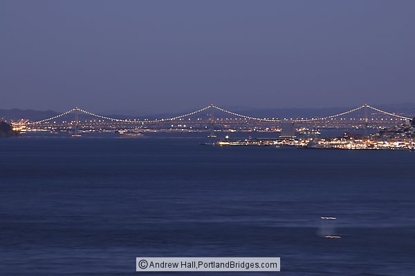 San Francisco Oakland Bay Bridge At Dusk