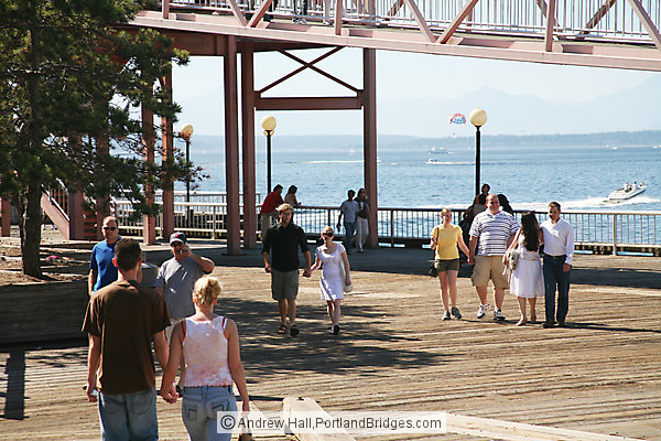 Seattle Waterfront - People Walking