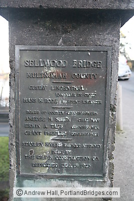 Old Sellwood Bridge Plaque (Portland, Oregon)