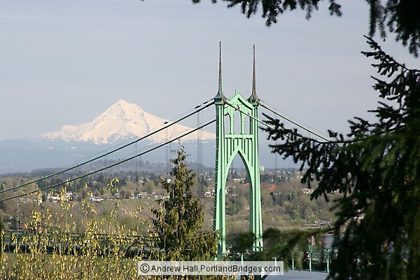 Mt. Hood and St. Johns Bridge, Daytime (Portland, Oregon)