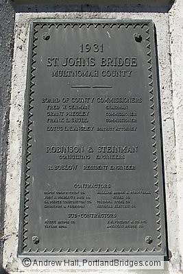 St. Johns Bridge Plaque (Portland, Oregon)