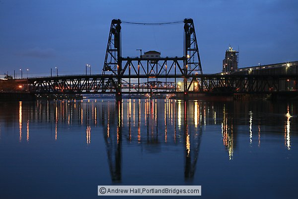 Steel Bridge, Reflection, Willamette River (Portland, Oregon)