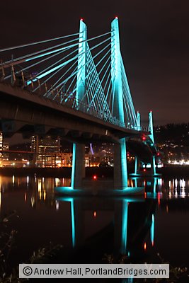Tilikum Crossing at Night, Lit Up (Portland, Oregon)